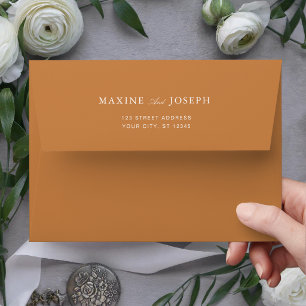 Elegant Formal Burnt Orange Wedding Envelope