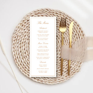 Elegant Formal Burnt Orange Wedding Menu