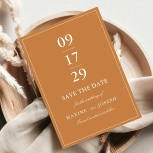 Elegant Formal Burnt Orange Wedding Save The Date