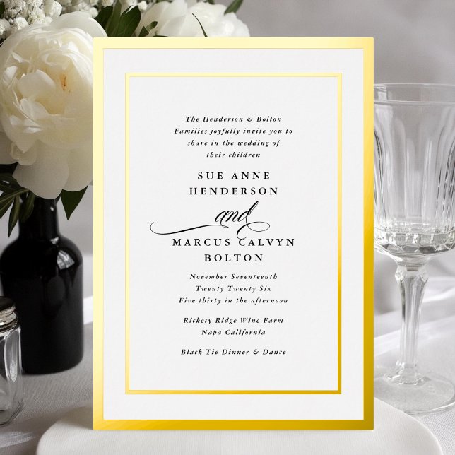 Elegant Formal Calligraphy Gold Frame Wedding (Creator Uploaded)