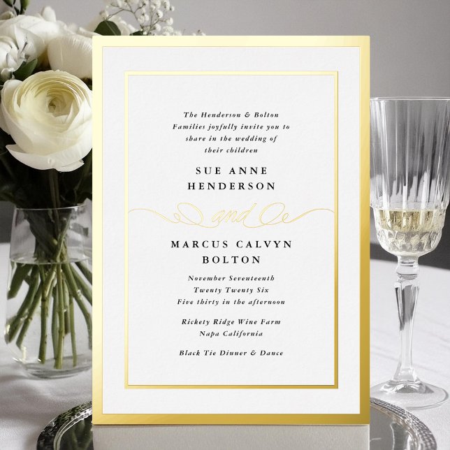 Elegant Formal Calligraphy Gold Frame Wedding (Creator Uploaded)