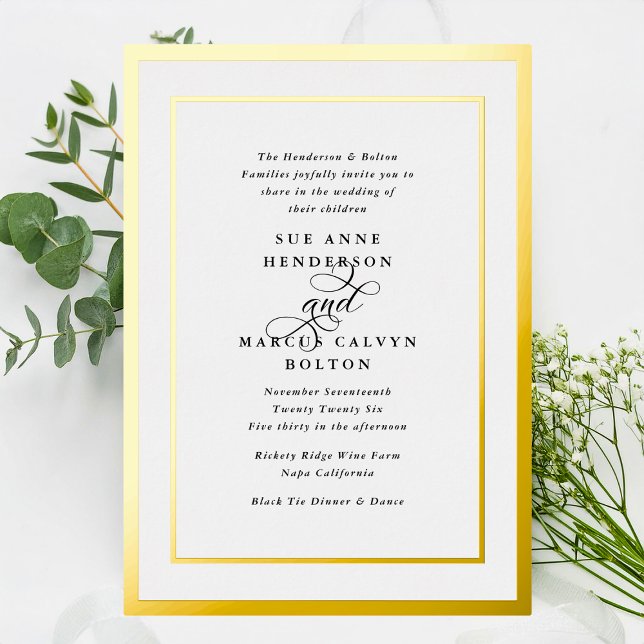 Elegant Formal Calligraphy Gold Frame Wedding (Creator Uploaded)