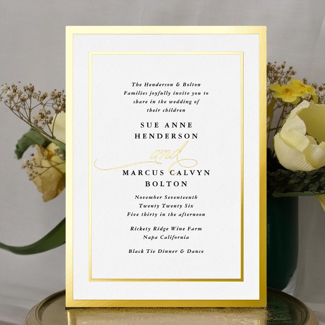 Elegant Formal Calligraphy Gold Frame Wedding (Creator Uploaded)