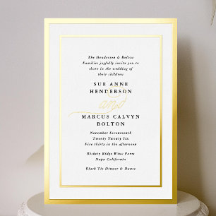 Elegant Formal Calligraphy Gold Frame Wedding