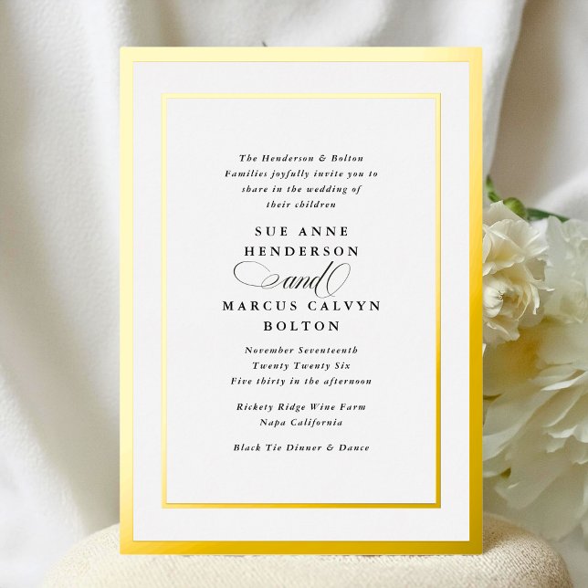 Elegant Formal Calligraphy Gold Frame Wedding (Creator Uploaded)