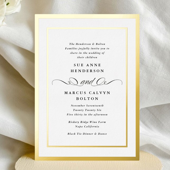 Elegant Formal Calligraphy Gold Frame Wedding (Creator Uploaded)