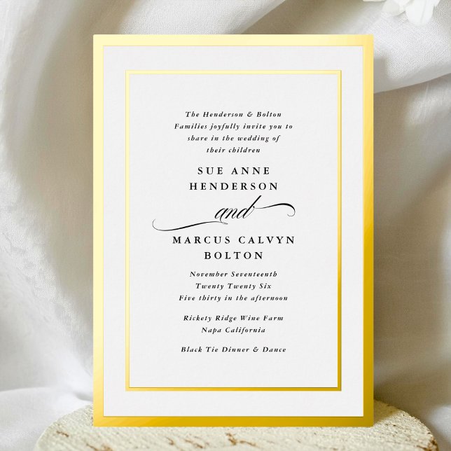 Elegant Formal Calligraphy Gold Frame Wedding (Creator Uploaded)