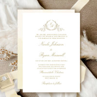 Elegant Formal Champagne Monogram Wedding