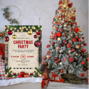 Elegant Formal Christmas Party Invitation 