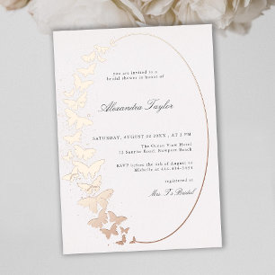 Elegant Formal Classic Butterfly Bridal Rose Gold