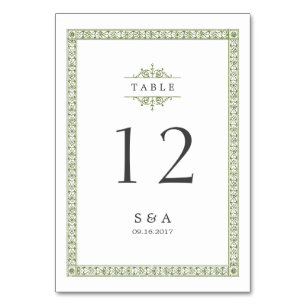 Elegant formal classic vintage wedding table card
