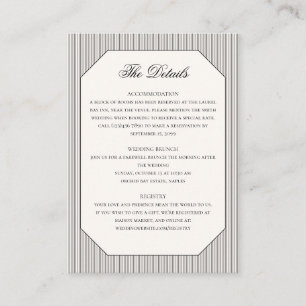 Elegant Formal Classic Wedding Details Enclosure Card