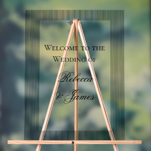 Elegant Formal Classic Wedding Welcome Acrylic Sign