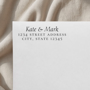 Elegant Formal Couple Names Wedding Return Address Self-inking Stamp