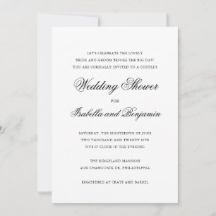 Elegant Formal Couples Wedding Shower Invitation