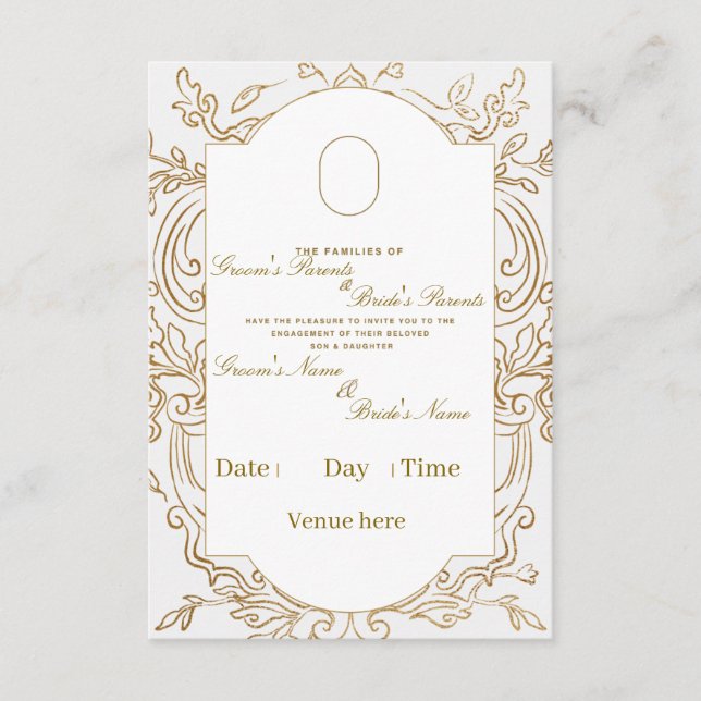 Elegant Formal Engagement Ceremony Invitation (Front)