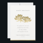 ELEGANT FORMAL FAUX GOLD LOTUS FLORAL BUSINESS  HOLIDAY CARD<br><div class="desc">If you need any further customisation please feel free to message me on yellowfebstudio@gmail.com.</div>