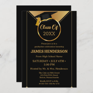 Elegant Formal Gold College Graduation Party 2025 Invitation