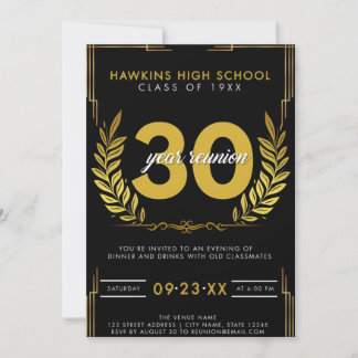 Elegant Formal High School Reunion Invitation