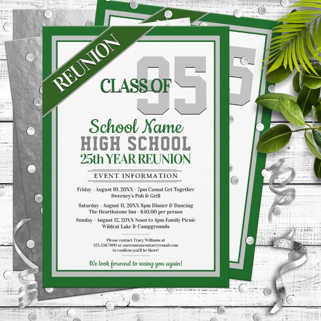 Elegant Formal High School Reunion Invitations (Creator Uploaded)