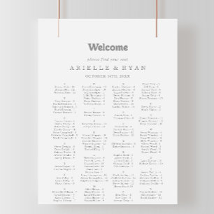 Elegant Formal Minimal Alphabetical Seating Chart