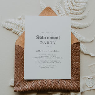 Elegant Formal Minimal Retirement Party Invitation