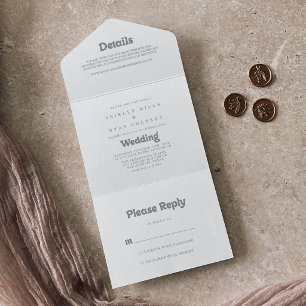 Elegant Formal Minimal Wedding All In One Invitation