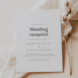Elegant Formal Minimal Wedding Reception Invitation