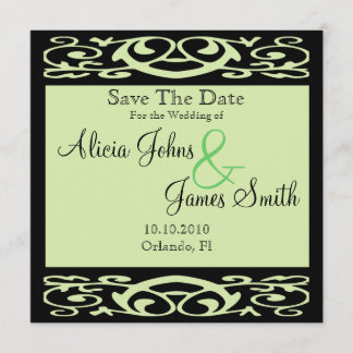 Elegant Formal Pastel Green Save the Date Card