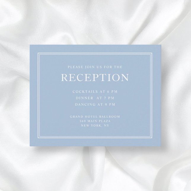 Elegant Formal Powder Blue Wedding Reception Enclosure Card (Creator Uploaded)