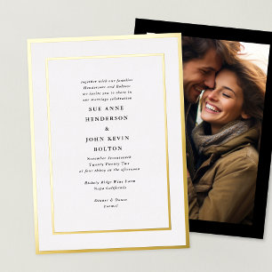 Elegant Formal Pressed Gold Framed Photo Wedding 