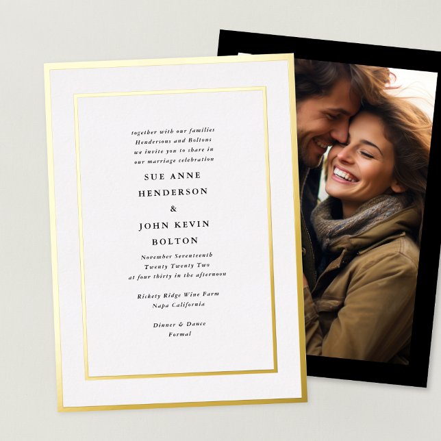 Elegant Formal Pressed Gold Framed Photo Wedding  (Creator Uploaded)