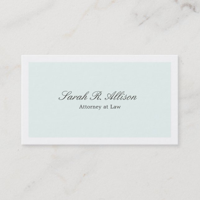 Elegant Formal Professional Blue Business Card (Front)