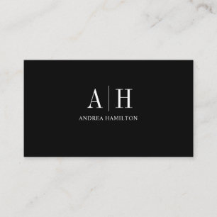 Elegant Formal Professional Two Monogram Business  Business Card