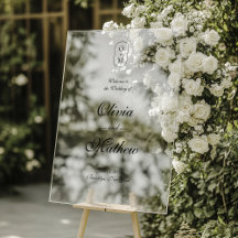 Elegant Formal Script Monogram Wedding Welcome