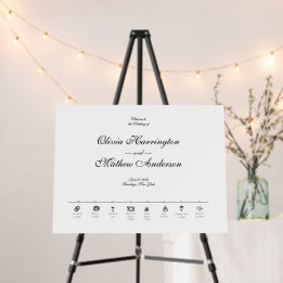 Elegant Formal Script Wedding Timeline Welcome