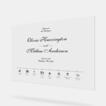 Elegant Formal Script Wedding Timeline Welcome