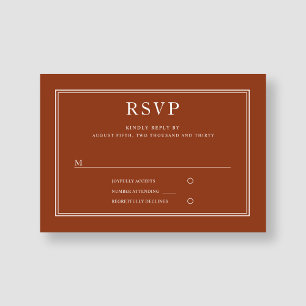 Elegant Formal Terracotta Wedding RSVP Card