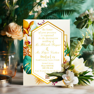 Elegant Formal Tropical Destination Wedding Foil I