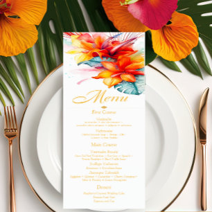 Elegant Formal Tropical Wedding Menu