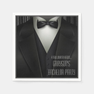 Elegant Formal Tuxedo Bachelor Party Napkin