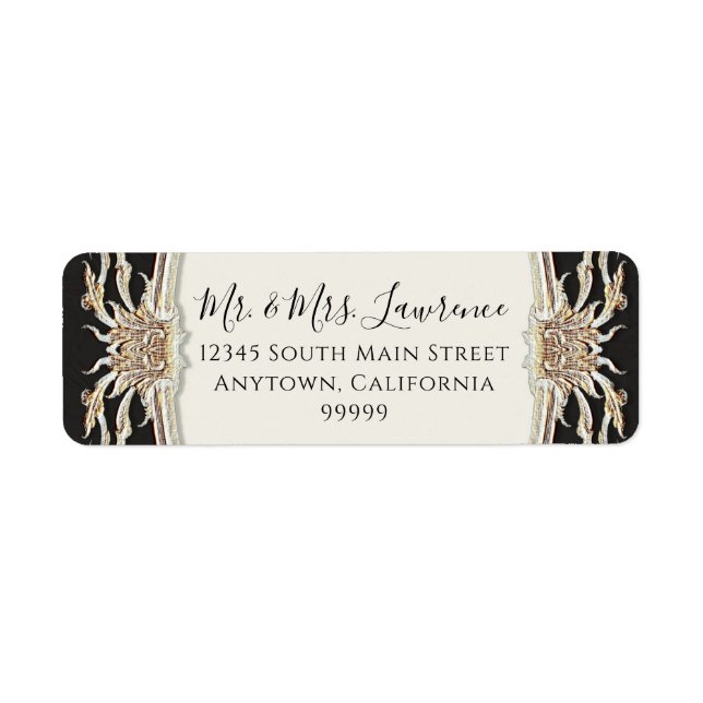 Elegant Formal Victorian Black White Gold Wedding (Front)