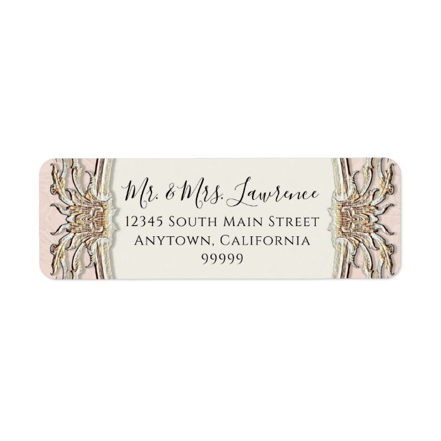 Elegant Formal Victorian Blush Pink n Gold Wedding (Front)