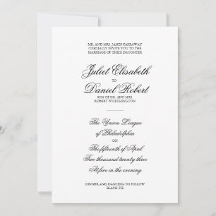 Elegant Formal Wedding Invitation