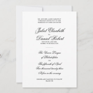 Elegant Formal Wedding Invitation
