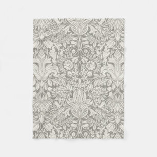 elegant formal white damask lace brocade fleece blanket