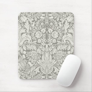 elegant formal white damask lace brocade mouse mat