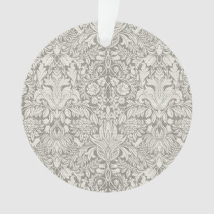 elegant formal white damask lace brocade ornament