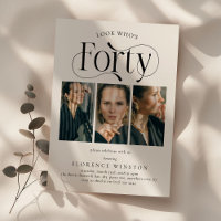 Elegant FORTY 3 photo collage 40th Birthday