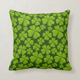 Elegant Four Leaf Clover Floral Cushion